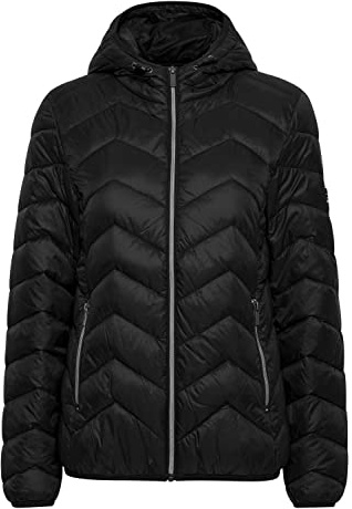 fransa FRBAPADDING Damen Steppjacke Übergangsjacke Jacke Kapuze mit Gummizug leicht gefüttert, Größe:XS, Farbe:Black (200113)