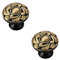 CcHhyyt Lot de 2 boutons de meuble vintage en laiton - Motif floral antique - En métal noir et doré - Pour armoire de cuisine, tiroir, armoire (34 mm, noir)