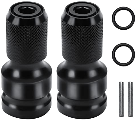 VooGenzek 2 Piezas Negro Adaptadores de Broca Cuadrada de 1/2 a Vástago Hexagonal de 1/4, Adaptador de llave de Carraca de Liberación Rápida, para llave de Impacto y Carraca