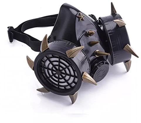 WLLLTY Halloween-Maske, Halloween-Metallnieten, Punk-Masken, Cosplay, Atemschutzmasken, Maskerade-Zubehör, Cosplay-Gasmasken