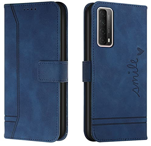 Lihondar Cover per Huawei P Smart 2021 / Y7A, Custodia Huawei P Smart 2021 / Y7A Portafoglio, Flip Libro Wallet Case Custodia in Pelle PU Premium, Slot per Schede, con Magnetica a Scatto (Blu)