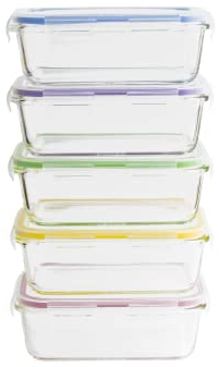 5ER-SET RECHTECKIGER VORRATSBEHÄLTER - 850ml