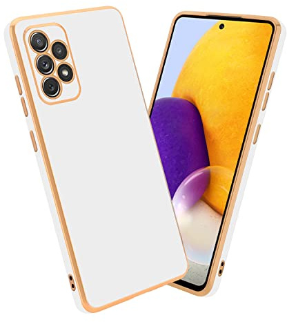 Cadorabo Hülle kompatibel mit Samsung Galaxy A52 (4G 5G) A52s Schutzhülle TPU Silikon Case Liquid Design mit Kameraschutz Slim Kratzfest Gummi Case Hülle für Galaxy A52 (4G 5G) A52s in Weiß
