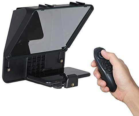 Andoer A10 Teleprompter Prompter für Smartphone DSLR-Kamera mit Handyhalter Fernbedienung für Videoaufnahmen Live-Streaming Interview Bühnenpräsentation Rede