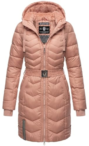 Navahoo Damen Winter Jacke Steppjacke Lang gesteppt B877 [B877-Alpen-Rosa-Gr.XL]
