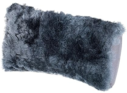 Walser Lammfell Nackenstütze Mila, Auto Nackenkissen aus 100% Lammfell, Nackenkissen Auto, Nackenkissen Reise, Reise Nackenkissen, Travel Pillow, Reisekissen Flugzeug, Flugzeug Kissen anthrazit
