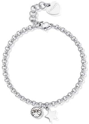 S'Agapõ Damen-Armband aus Stahl und Kristallen mit Stern-Symbol | Kollektion Lucky Light - SKT27