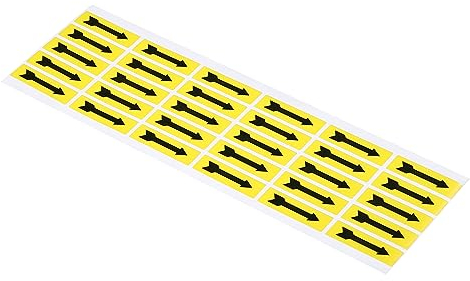 PATIKIL Klein Pfeil Aufkleber 1.4x0.4 8 Blatt Selbstklebend Inspection Indicator Gas Flüssigkeit Fluss Richtung Etikett für Industrielle Arbeit Schwarz Gelb
