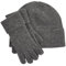 Ralph Lauren Lauren Woll-Kaschmir Mütze & Handschuhe Set, Grau