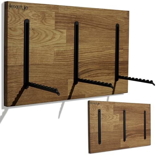 FLEXISTYLE Holz Kleiderhaken wand Wandgarderobe Garderobe klappbar platzsparend Garderobenhaken Holz Garderobenleiste Holz für Flure, Garderoben, Schlafzimmer und Badezimmer (Eiche, 25x40cm)