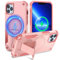 Tuvror Cover Magnetica per iPhone 13 Pro [Compatibile con MagSafe] supporto Integrato, Supporto Protezione Militare Anticaduta, Cover Robusta Antishock per iPhone 13 Pro, Rosa