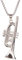 LHJHZDJC Halskette Mode Trompete Halskette Herren Silber Instrument Anhänger Halsketten Lange Kette Halsbänder Herren Rock Band Schmuck Charms Schmuck Geschenke
