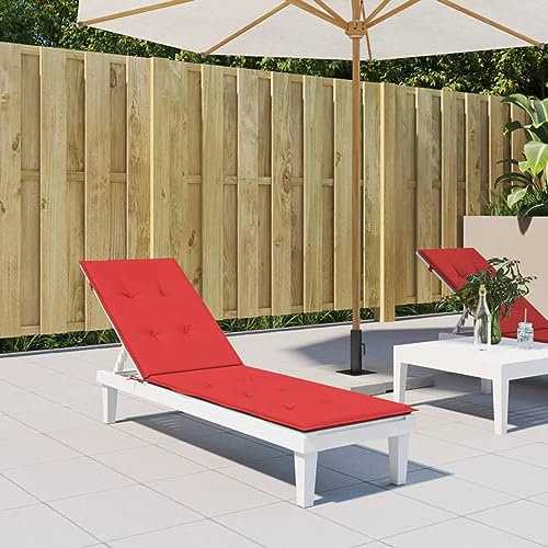 CIADAZ Liegestuhl-Auflage, Hollywoodschaukel Auflage, Sonnenliege Auflage, Gartenliege Auflage, Liegenauflage, Deckchair Auflagen, Rot (75+105) x50x3 cm