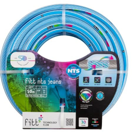 FITT NTS JEANS 5/8 (15mm) 40m, Tubo per Irrigazione Giardino, Robusto e Malleabile per Uso Intensivo