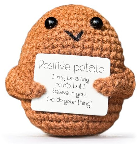 KIAYOO Pomme de Terre Positive,Cadeau Femme Homme Couple Decoration Maison Cadeau Anniversaire Personnalisé Cadeau Anniversaire, Noël, Nouvel an Encouragement Réconfort Gadget Utile Rigolo Peluche