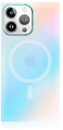 Flaunt Square Schutzhülle Kompatibel mit iPhone 15 Pro Kompatibel mit MagSafe & Kabelloses Laden Fallgetestet Stoßfest Die Offizielle Square Handyhülle (Irisierendes Satin)
