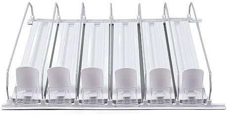Yomiyuyr Adjustable Can Dispenser for Fridge, 6 Pack Drink Organizer with Automatic Glide System, Fits 12oz 20oz Cans, Easy Setup for Pantry and Refrigerator Storage (38cm)