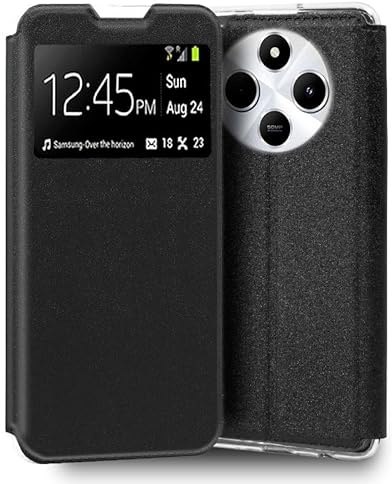 Cool Flip-Cover für Xiaomi Redmi 14C / Poco C75, glatt, Schwarz