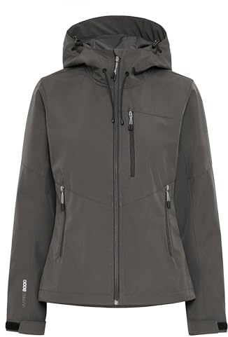 NORTH BEND NBRosa Damen Softshell Jacke Funktionsjacke wasserdicht atmungsaktiv winddicht Wassersäule 8000mm W-PRO Wetterschutzsystem, Größe:38, Farbe:Asphalt (1051)