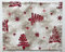 1KDreams Set mit 4 amerikanischen Weihnachtstisch-Tischsets. Raffiniertes und modernes Design. Bäume auf rotem Hintergrund. Shabby Chic im modernen Schlüssel. Hergestellt in Italien. (Weiß Bäume, Set