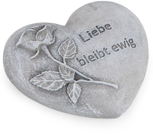 Logbuch-Verlag kleines Herz Grabdeko Liebe bleibt ewig Erinnerung an Verstorbenen Grabherz 10,5 cm