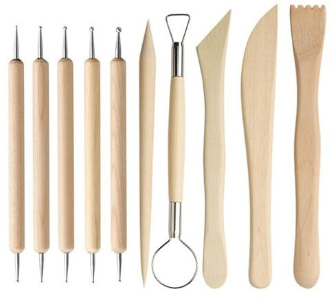 Funngy Herramientas Arcilla,10 PCS Completo de Herramientas para Arcilla y Cerámica Herramientas de Escultura Modelado y Alfarería para Arcilla Secado al Aire Porcelana Fría para DIY y Arte en Casa