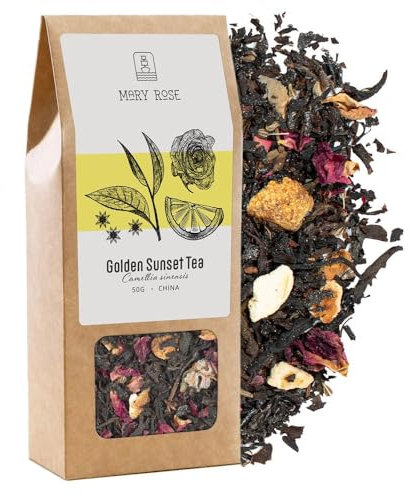 Mary Rose Golden Sunset 50g - Thé Noir aux Fruits, Orange, Rose, Miel