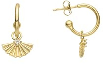 LUXENTER Matabak Creolen, 925er-Sterlingsilber, mit glänzendem Zirkonia, vergoldet mit 18-karätigem Gold, Schmuck für Damen