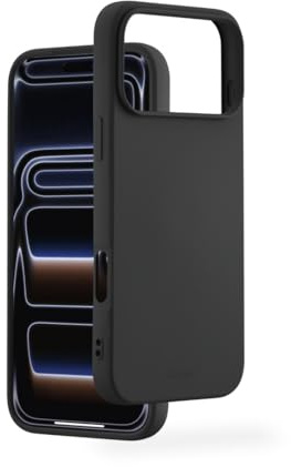 Hama Case for iPhone 17 Pro Max (Mobile Phone Case, Shockproof, Scratch-Resistant, Elegant Protective Case for Back, Soft, Slim, Soft Surface, Wireless Charging Compatible) Black