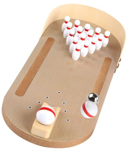 PERSELOSO Mini Bowlingspiel für Erwachsene Pädagogisches Tischspiel Beobachtung und Hand Auge koordination Kompaktes Indoor Kegelspiel für Familienzeit und Stressabbau