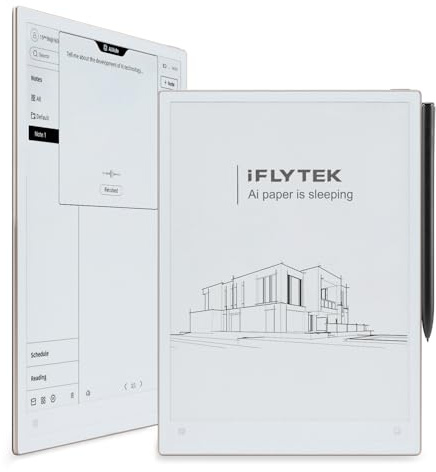 iFLYTEK AINOTE 2, 10,7 Zoll Großbild-Papiertablett, 4,2 mm ultradünnes Notiztablett mit Eingabestift, unterstützt KI-Sprache-zu-Text-Transkription und 16-sprachige Transkription