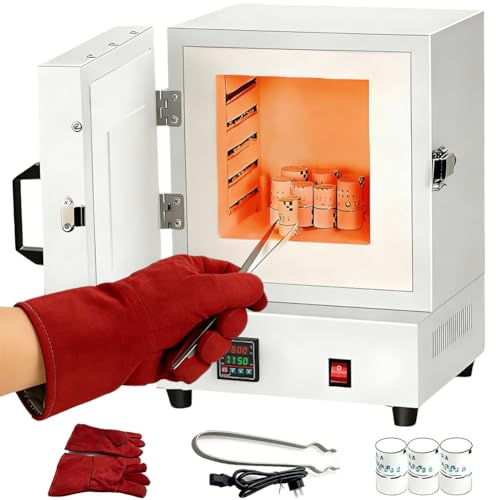 Four en céramique électrique de traitement thermique de 2000 W, petit four à haute température de 1150 ℃ pour céramique, bricolage, fabrication de bijoux, traitement des métaux