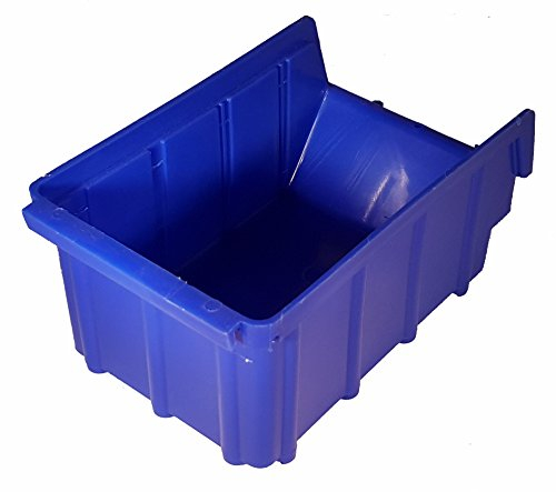 20 Stück Stapelboxen blau Gr.2 (102x167x76mm) Kunststoff PP Sichtlagerkästen Stapelkästen mit Aufhängevorrichtung