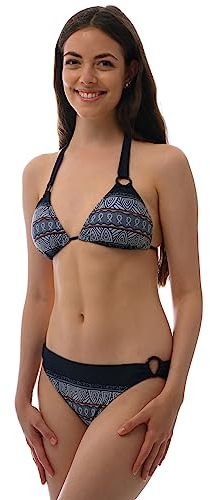 ROCK-IT Apparel® Triangel Bikini Aztec - Damen Push up Zweiteiler Bikini Set mit Bikinioberteil und Bikinihose - Original von Rock-IT - Farbe Schwarz - Large