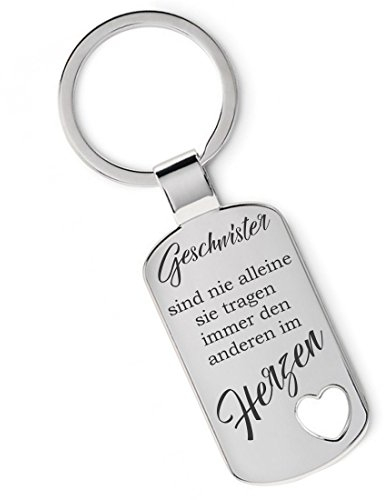 Lieblingsmensch Metall Schlüsselanhänger - Geschwister sind nie allein
