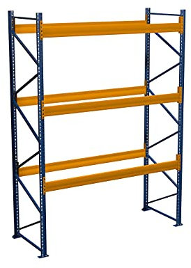 Palettenregal Schwerlastregal 11.20 m x 4.00 m (LxH) | 4 Felder Fachlast 2050 kg für bis zu 48 Europaletten | Schwerlastregal Lagerregal Regal