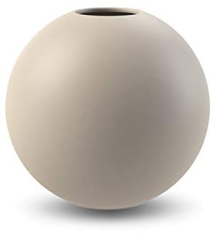Cooee Design Ball-Vase aus Porzellan in der Farbe Sand Handgefertigt, Maße: 30cm x 30cm x 29cm, HI-028-06-SA