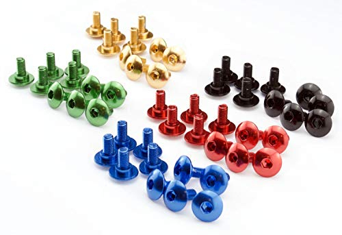 Aprilia RS 50 125 250 Schrauben Verkleidung Aluminium rot blau schwarz gold grün eloxiert 10er Set, Farbauswahl:Schwarz eloxiert