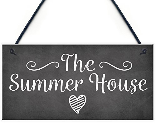 RED OCEAN The Summer House Plaque Garden Shed Hanging Wall Door Decor Sign Chic Gifts For Her