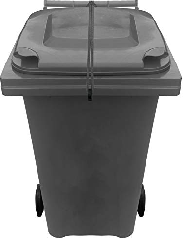 Wheelie Bin Strap Lock Strap - NO DRILLING, NO GLUEING - Secure Contents From Spilling - Stop Wind or Vandals Tipping - Easy Fitting (single bin pack)