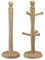 Heavy Duty Wooden Beechwood Kitchen Mug Tree 6 Cup Stand Holder & Kitchen Towel Holder Tissue Roll Holder Dispenser 35x12cm (Beach Mug Tree + Roll Holder)