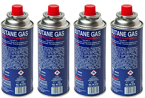 We Can Source It Ltd - Butane Gas Bottles for Portable Stoves Cookers, Grill Heaters, Chef Wand - Butane Gas Canisters - Pack of 4 Butane Canisters