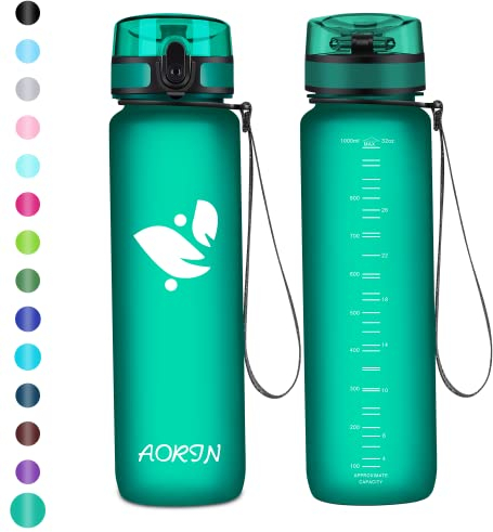 AORIN Borraccia Sportiva & Bottiglia d'Acqua a Prova di Perdite-350ml/500ml/750ml/1L, Borraccia Palestra-Senza BPA/Essere Applicabile Borracce, Adulti, Palestra, Sport all' Aperto