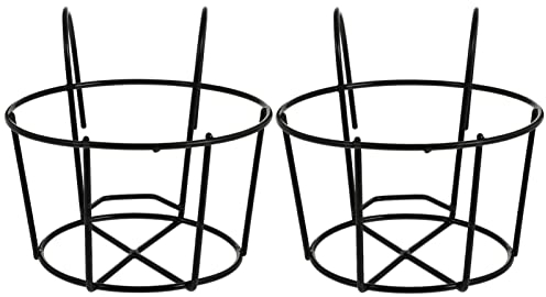 YARNOW 2 Stück Hängende Geländer Pflanzgefäße-Blumentopfhalter Balkon Hängend Metall-Blumenkasten Metall Runder Outdoor Geeignet Für Balkon,Garten,Zaun,Indoor Und Outdoor(S)
