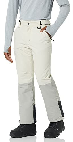 Amazon Essentials Herren Wasserabweisende Isolierte Snowboard-Ski-Schneehose, Grau Stone Farbblock, L