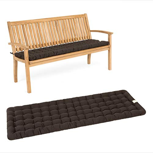 HAVE A SEAT Luxury - Sitzpolster für Gartenbank, Bequeme Gartenbankauflage - orthopädisch, wetterfest, waschbar bis 95° C - Made in Germany (100x48 cm, Braun)