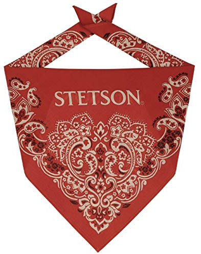 Stetson Paisley Bandana - Kopftuch aus 100% Baumwolle - Bandana mit klassischer Musterung - Für alle Jahreszeiten - Damen & Herren rot One Size