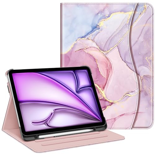 Fintie Case for iPad Air 5th Generation (2022) / iPad Air 4th Generation (2020) 10.9 Inch, Multi-Angle Viewing Protective Cover with Pencil Holder & Pocket, Auto Sleep/Wake, Dreamy Marble
