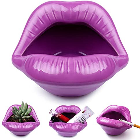Kreative Keramik Zigarette Aschenbecher Persönlichkeit Rote Lippen Aschenbecher Desktop Rauchen Aschenbecher Mode Lippenform Home Dekorationen Büro Bar Indoor Outdoor Terrasse Gebrauch Handgemachtes