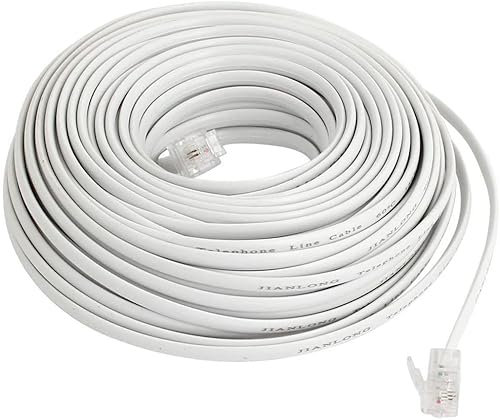 ZHTH Telephone extension cable 50 meters RJ11 modular, for telephone socket